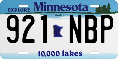 MN license plate 921NBP