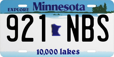 MN license plate 921NBS