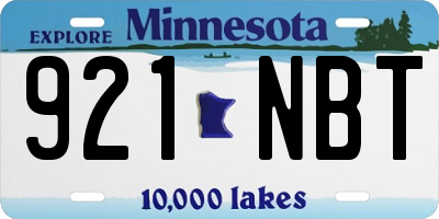 MN license plate 921NBT