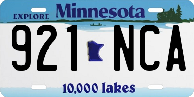 MN license plate 921NCA