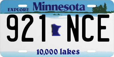 MN license plate 921NCE
