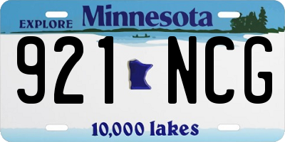 MN license plate 921NCG