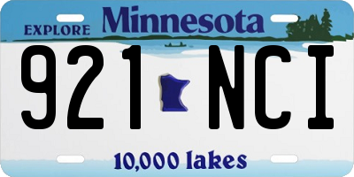 MN license plate 921NCI