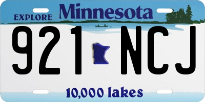 MN license plate 921NCJ