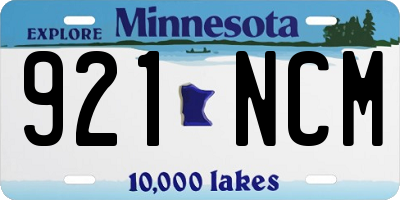 MN license plate 921NCM