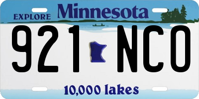 MN license plate 921NCO