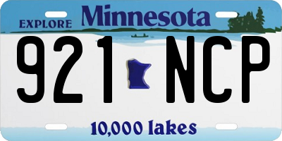 MN license plate 921NCP