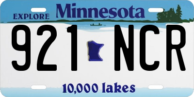 MN license plate 921NCR