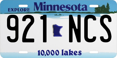 MN license plate 921NCS