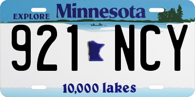 MN license plate 921NCY