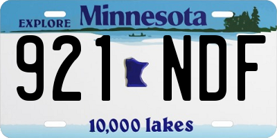 MN license plate 921NDF