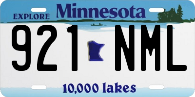 MN license plate 921NML