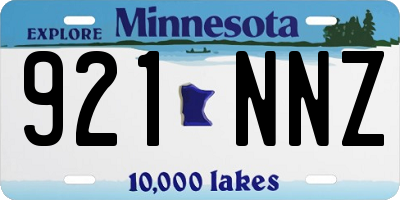 MN license plate 921NNZ