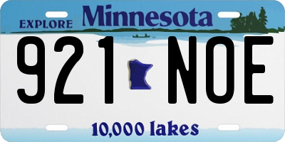 MN license plate 921NOE