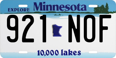 MN license plate 921NOF