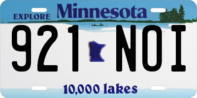 MN license plate 921NOI