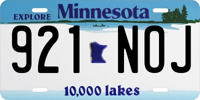 MN license plate 921NOJ
