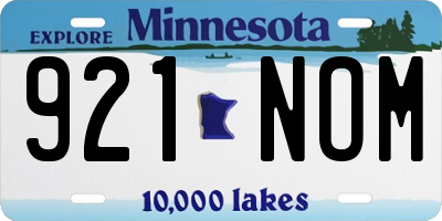 MN license plate 921NOM