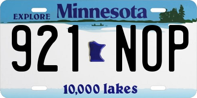 MN license plate 921NOP