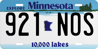 MN license plate 921NOS