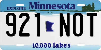 MN license plate 921NOT