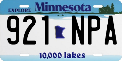 MN license plate 921NPA