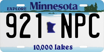 MN license plate 921NPC