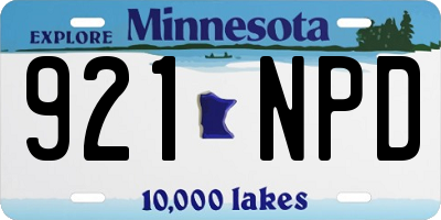 MN license plate 921NPD