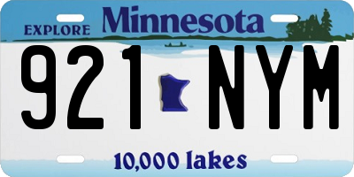 MN license plate 921NYM
