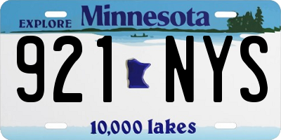 MN license plate 921NYS