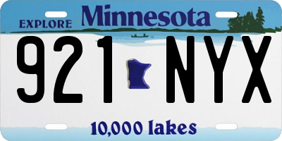 MN license plate 921NYX