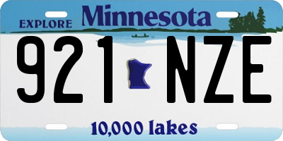 MN license plate 921NZE