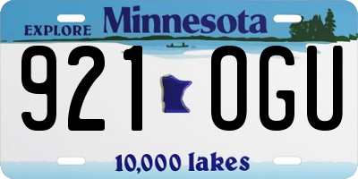 MN license plate 921OGU