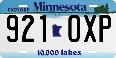 MN license plate 921OXP