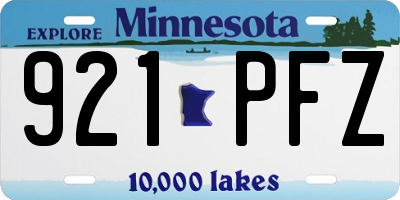 MN license plate 921PFZ