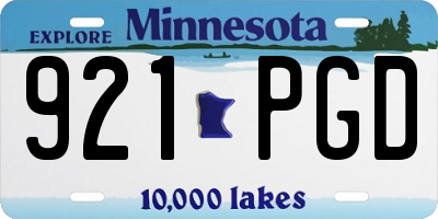 MN license plate 921PGD