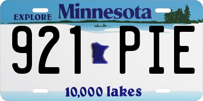 MN license plate 921PIE