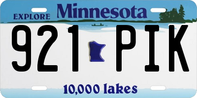 MN license plate 921PIK
