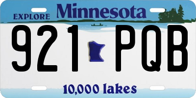 MN license plate 921PQB