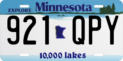 MN license plate 921QPY