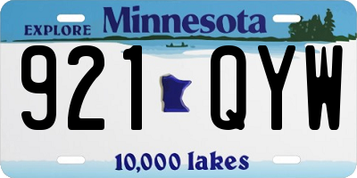 MN license plate 921QYW