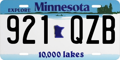MN license plate 921QZB