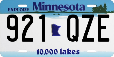 MN license plate 921QZE