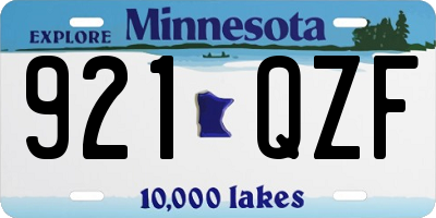 MN license plate 921QZF