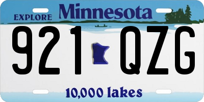 MN license plate 921QZG