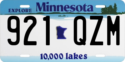 MN license plate 921QZM