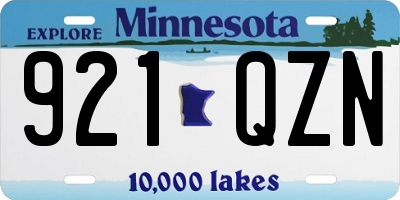 MN license plate 921QZN