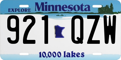 MN license plate 921QZW