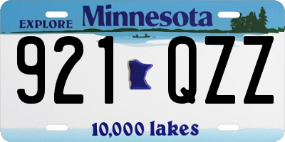 MN license plate 921QZZ
