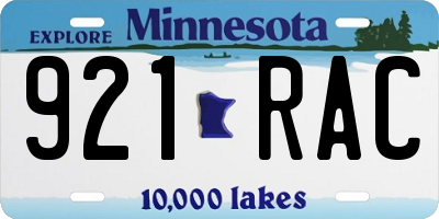 MN license plate 921RAC